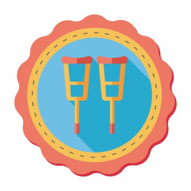 koltuk değneği ile uzun gölge düz simgesi