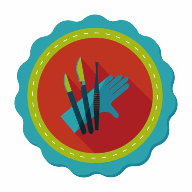 cerrahi alet düz uzun gölge simgesiyle