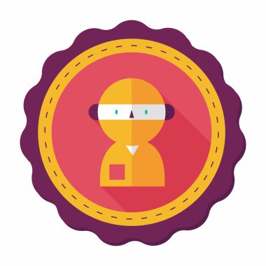 tıbbi insanlarla uzun gölge stetoskoplar düz simgesi