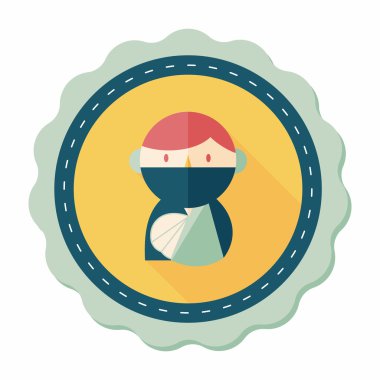 uzun gölge ile kadın hasta düz simgesi