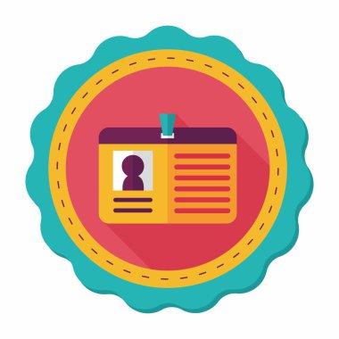 kimlik kartı ile uzun gölge düz simgesi