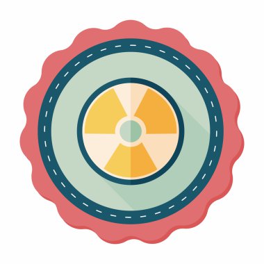 radyasyon ile uzun gölge düz simgesi