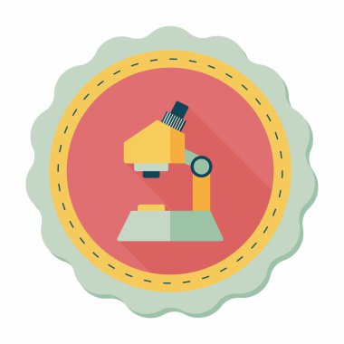 uzun gölge ile mikroskop düz simgesi