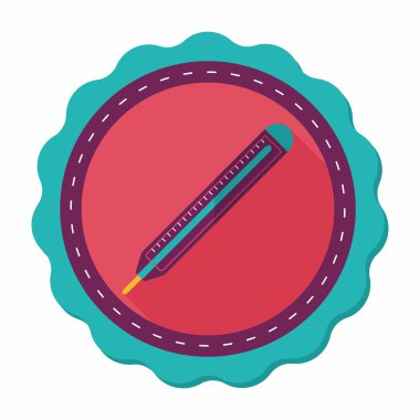 termometre ile uzun gölge düz simgesi