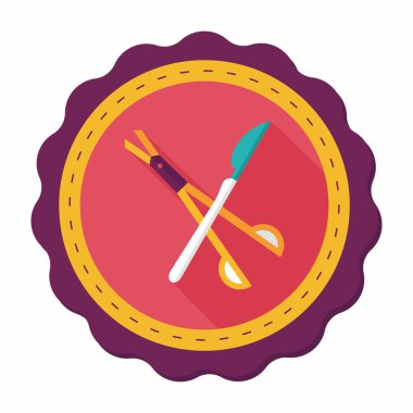 cerrahi alet düz uzun gölge simgesiyle