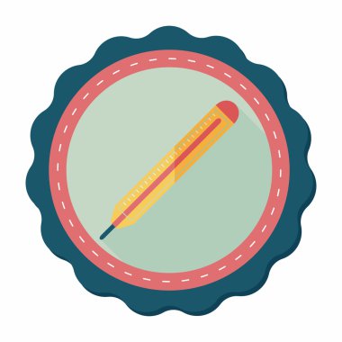 termometre ile uzun gölge düz simgesi