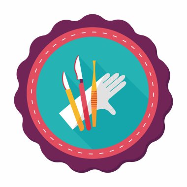 cerrahi alet düz uzun gölge simgesiyle