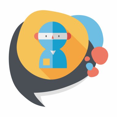 tıbbi insanlarla uzun gölge stetoskoplar düz simgesi