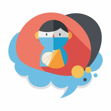 uzun gölge ile kadın hasta düz simgesi