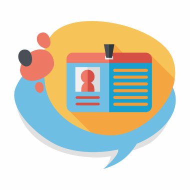 kimlik kartı ile uzun gölge düz simgesi