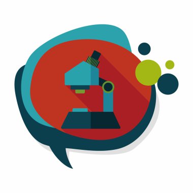 uzun gölge ile mikroskop düz simgesi