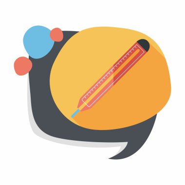 termometre ile uzun gölge düz simgesi