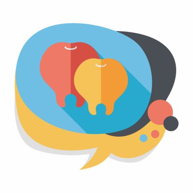 uzun gölge ile diş düz simgesi