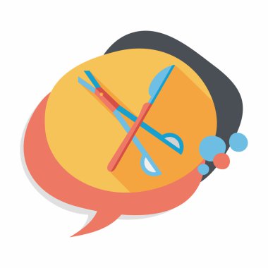 cerrahi alet düz uzun gölge simgesiyle