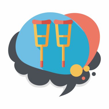 koltuk değneği ile uzun gölge düz simgesi