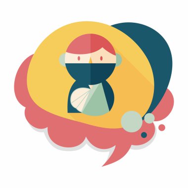 uzun gölge ile kadın hasta düz simgesi