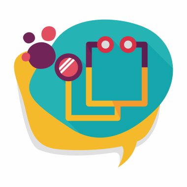 steteskop düz simgesi ve uzun gölgesi