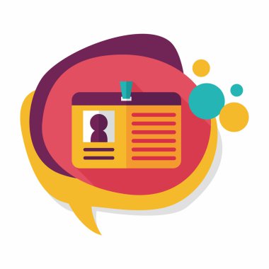 kimlik kartı ile uzun gölge düz simgesi