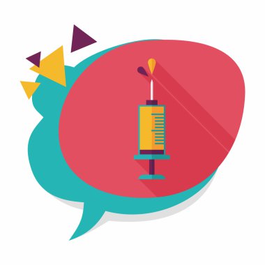 şırınga ile uzun gölge düz simgesi