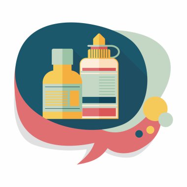 uzun gölge ile tıbbi şişe düz simgesi