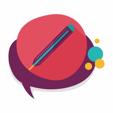 termometre ile uzun gölge düz simgesi