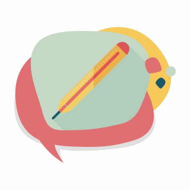 termometre ile uzun gölge düz simgesi