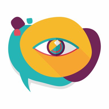 uzun gölge göz düz simgesi