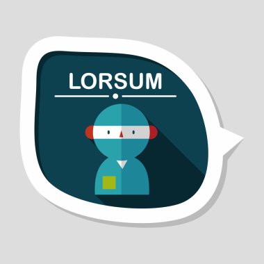 tıbbi insanlarla uzun gölge stetoskoplar düz simgesi