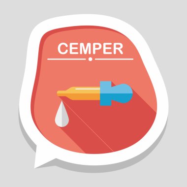 Damlalık ile uzun gölge düz simgesi