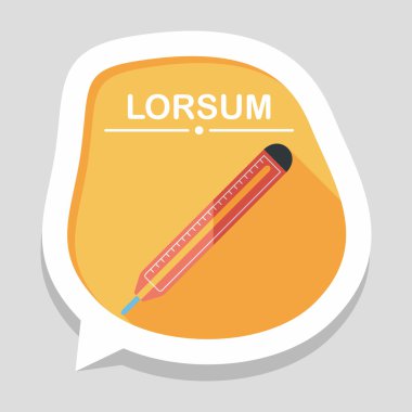 termometre ile uzun gölge düz simgesi