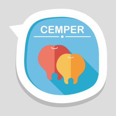 uzun gölge ile diş düz simgesi