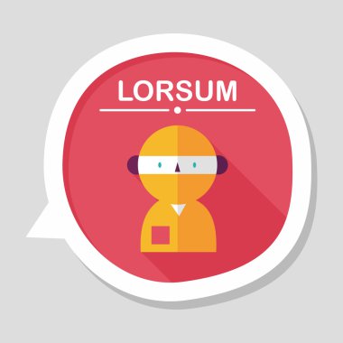 tıbbi insanlarla uzun gölge stetoskoplar düz simgesi