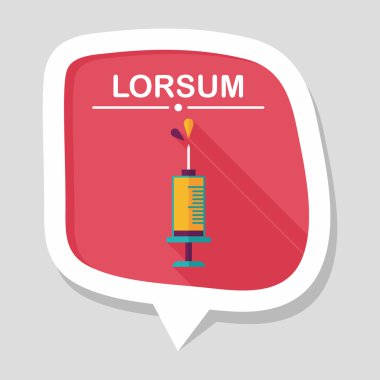 şırınga ile uzun gölge düz simgesi