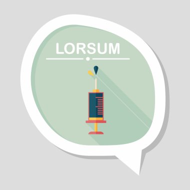 şırınga ile uzun gölge düz simgesi