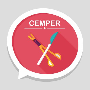 cerrahi alet düz uzun gölge simgesiyle