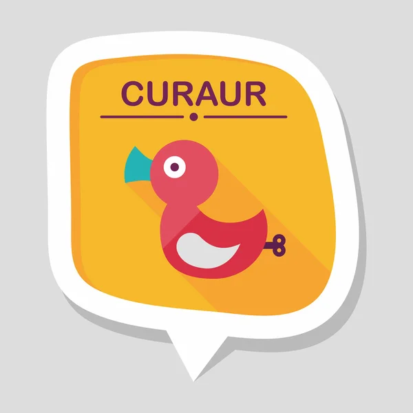 Jouet canard icône plate avec ombre longue, eps 10 — Image vectorielle