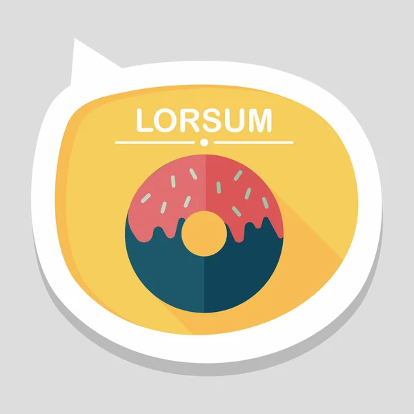 Icône plate Donut avec ombre longue, eps10 — Image vectorielle