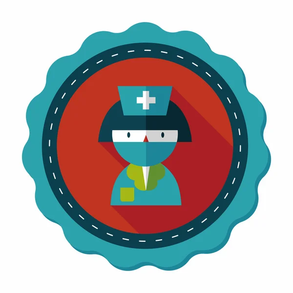 Enfermeras de medicina icono plano con sombra larga — Archivo Imágenes Vectoriales