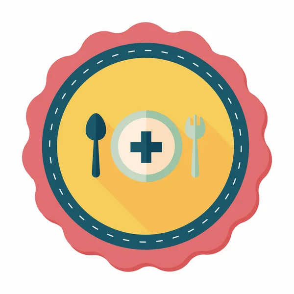 Äta hälsa flat ikonen med långa skugga — Stock vektor