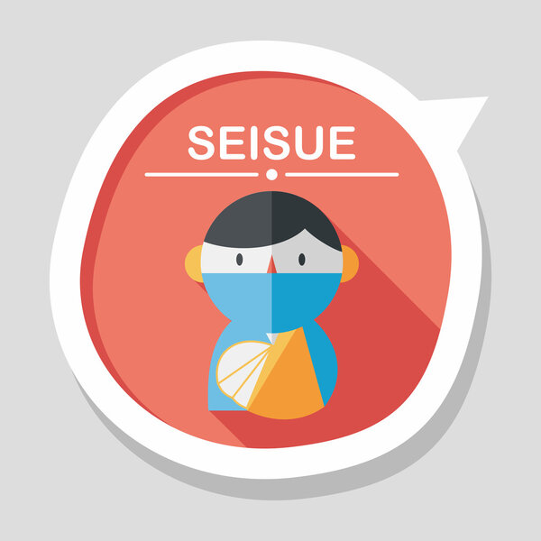 Female patient flat icon with long shadow