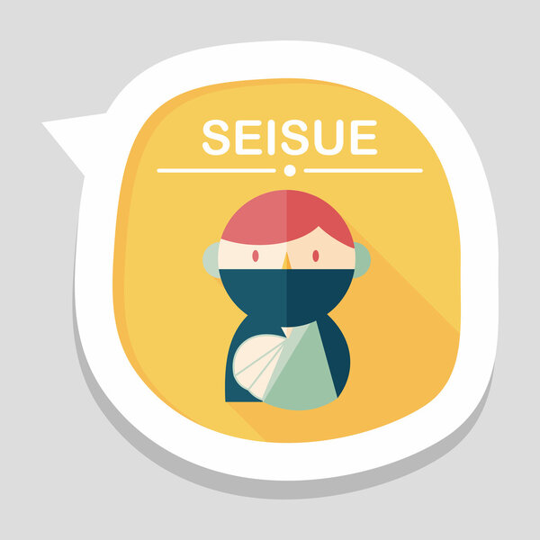 Female patient flat icon with long shadow