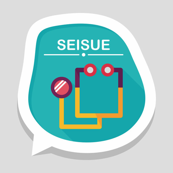 stethoscope flat icon with long shadow