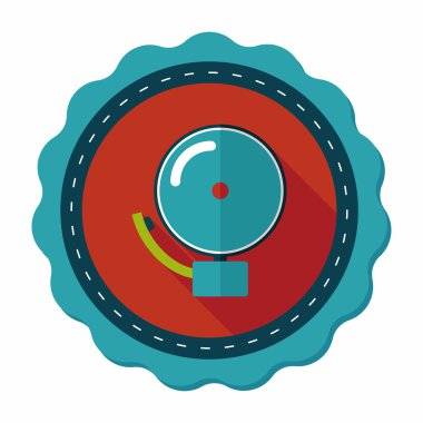 Alarm zili uzun gölge, eps10 düz simgesiyle