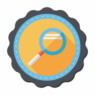 düz büyüteç simgesini uzun gölge ile