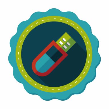 Uzun Gölge, eps10 ile USB flash bellek düz simgesi