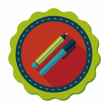 Uzun Gölge, eps10 kalem ve kurşun kalem düz simgesi