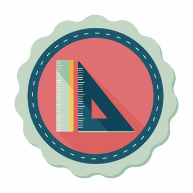 Cetvel uzun gölge, eps10 düz simgesi