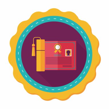 Uzun Gölge, eps10 ile Diploma düz simgesi