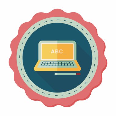 Uzun Gölge, eps10 ile dizüstü düz simgesi