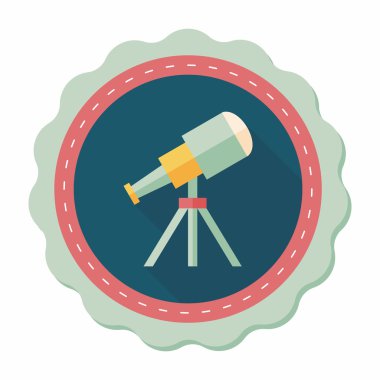 teleskop ile uzun gölge, eps10 düz simgesi